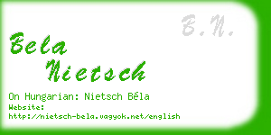 bela nietsch business card